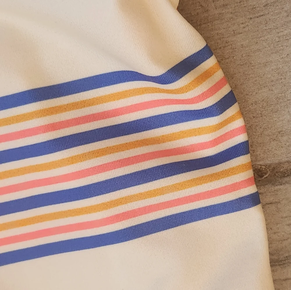 Maaji swimsuit L one piece Paradise Postals Claire reversible stripes new $174